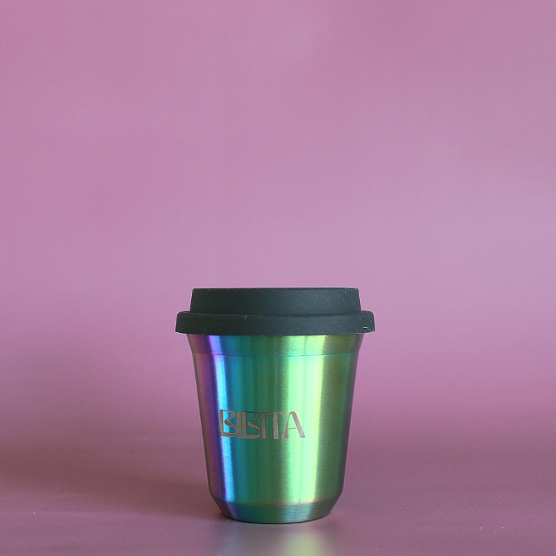 BIBITA | Medium Double Wall Cup | Rainbow | Standard Lid (Black)