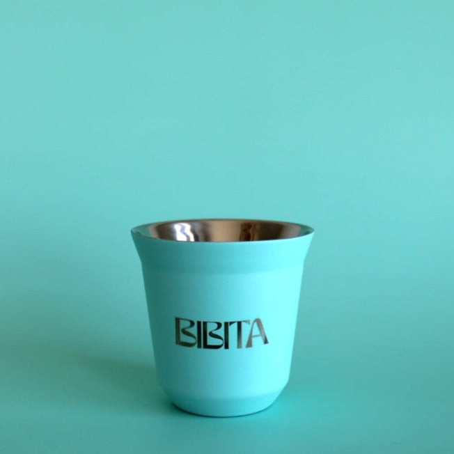 BIBITA | Medium Double Wall Reusable Stainless Steel Cup | Aqua Blue