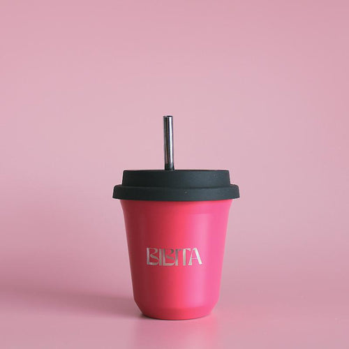 Medium | Watermelon | Straw Lid (Black) & Straws