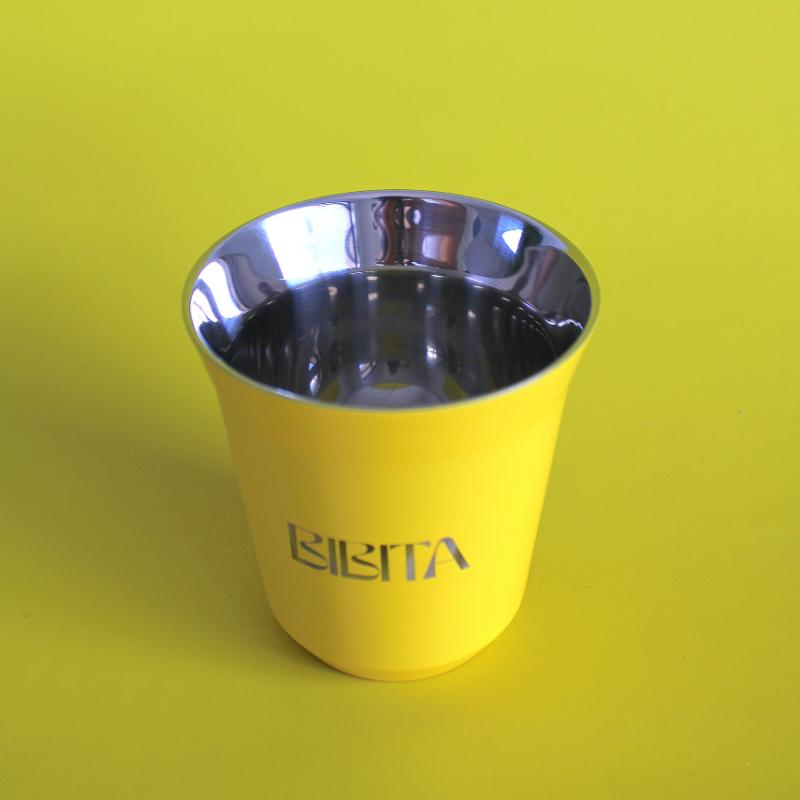 BIBITA | Large Double Wall Stainless Steel Reusable Cup in Sunshine Yellow