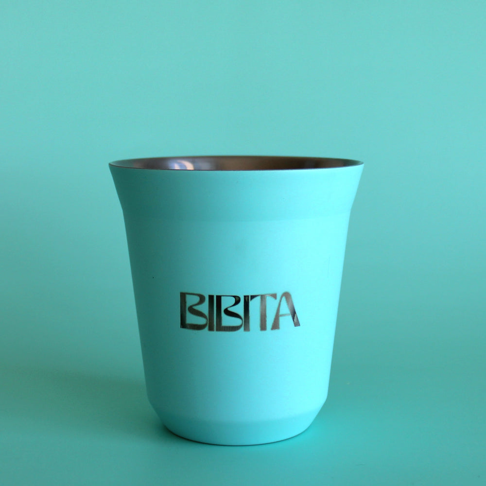 BIBITA | Large Double Wall Stainless Steel Cup in Aqua Blue