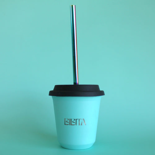 Large | Aqua | Straw Lid (Black) & Straws