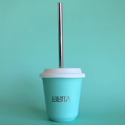 Large | Aqua | Straw Lid (White) & Straws