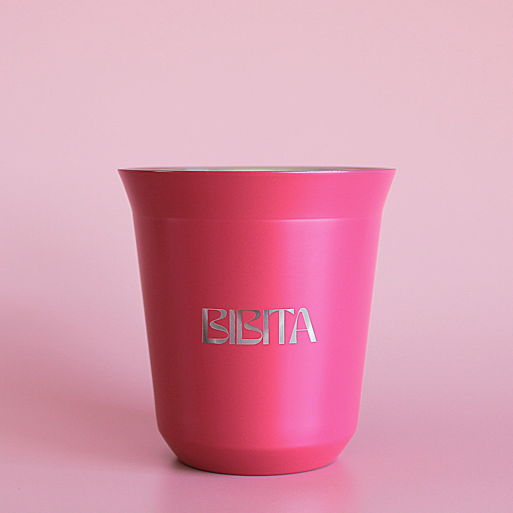 BIBITA | Large Double Wall Stainless Steel Reusable Cup | Watermelon Pink