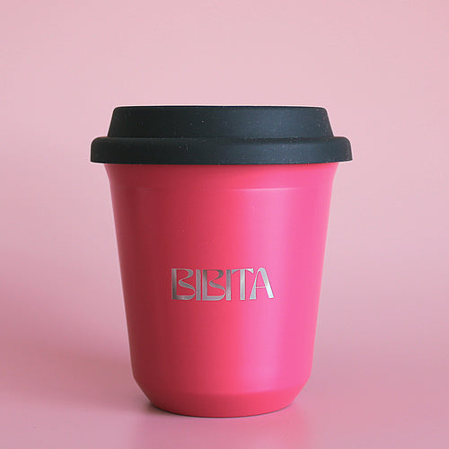 BIBITA Large Cup (240ml) | Watermelon Pink | Standard Lid (Black)