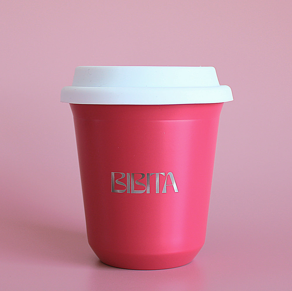 BIBITA Large Cup (240ml) | Watermelon Pink | Standard Lid (White)