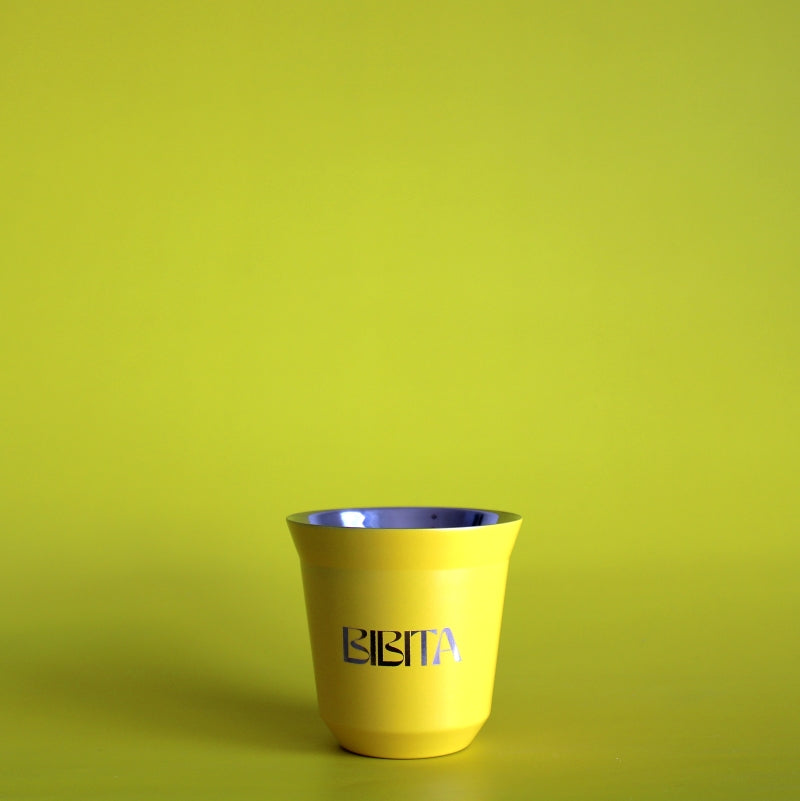 BIBITA | Small Double Wall Stainless Steel Reusable Cup | Sunshine Yellow