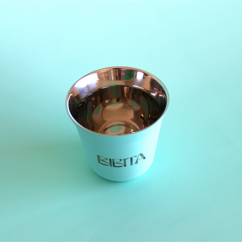 BIBITA | Small Double Wall Stainless Steel Reusable Cup | Aqua Blue