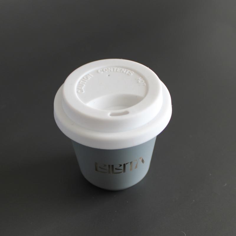 BIBITA | Small Double Wall Stainless Steel Reusable Cup | Cloud Grey with White Standard Lid